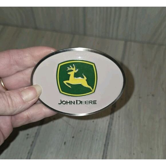John Deere Belt Buckle SpecCast Collectible Metal Green Yellow Silver New